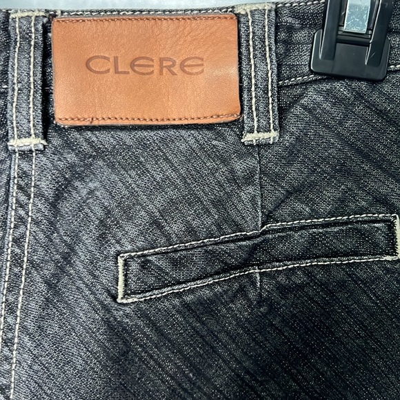 Clere Black Denim Pencil Skirt with Back Slit - size 2 - Picture 5 of 9